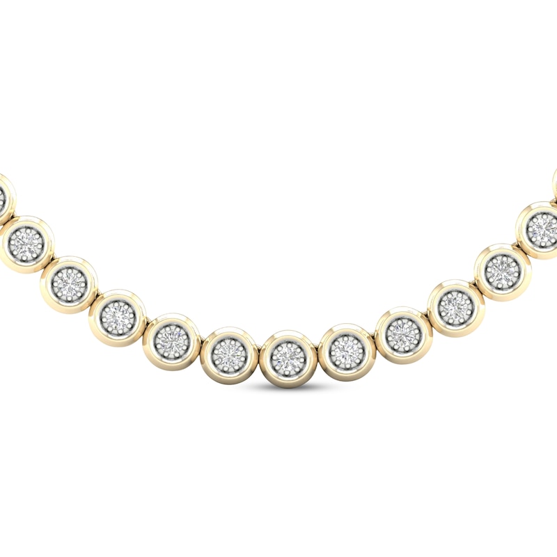 Men's Diamond Tennis Necklace 2-5/8 ct tw Yellow Gold Plated 18"