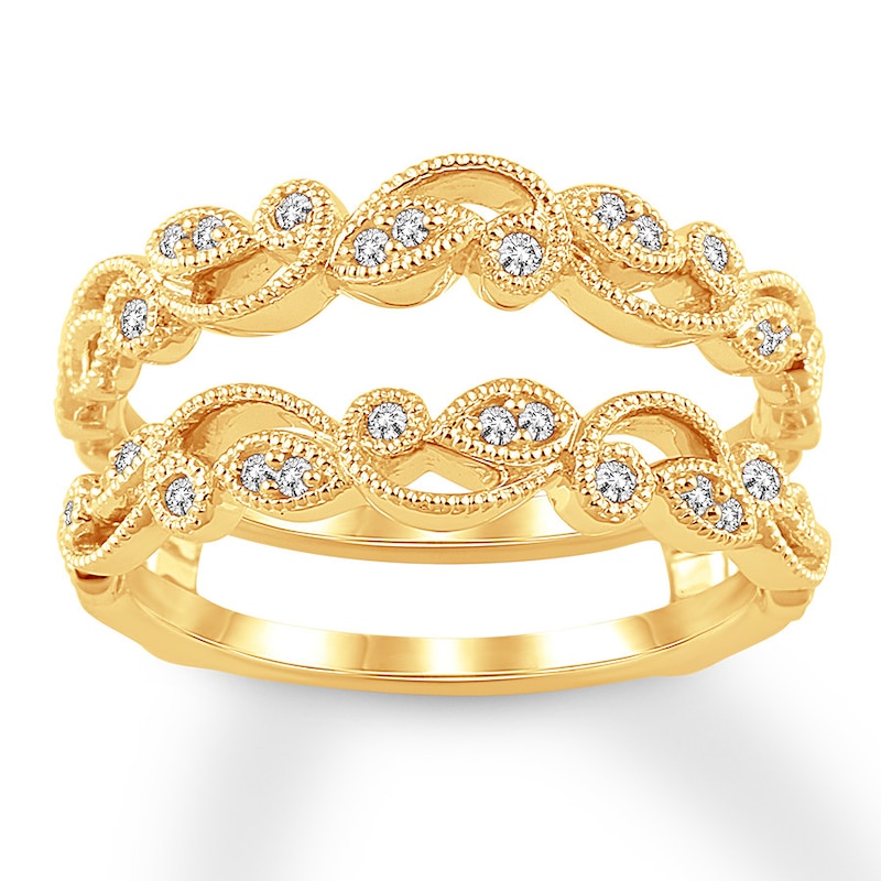 Diamond Enhancer Ring 1/6 ct tw Yellow Gold Plated