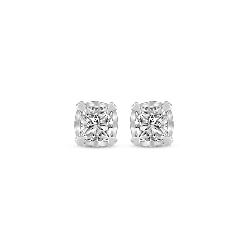 Diamond Earrings 1/2 ct tw Princess-cut White Gold Plated