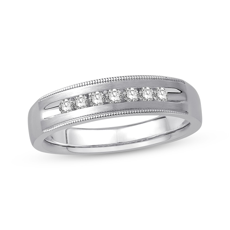 Men's Diamond Wedding Band 1/4 ct tw Round-cut White Gold Plated