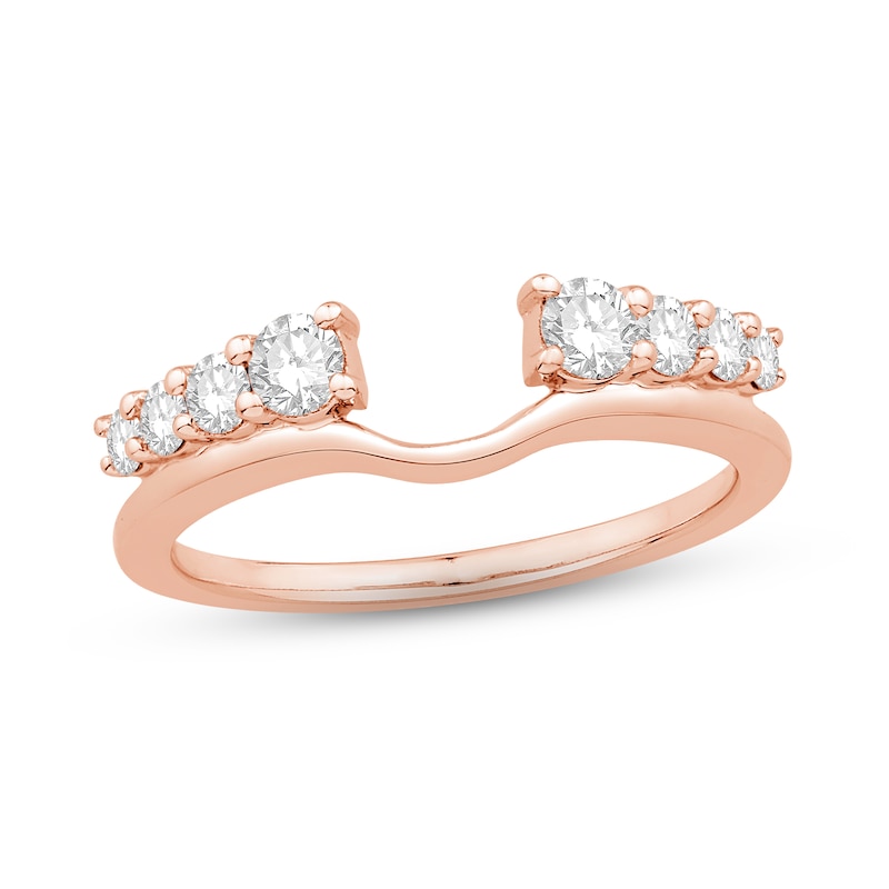 Diamond Enhancer Ring 1/2 ct tw Round-cut Rose Gold Plated