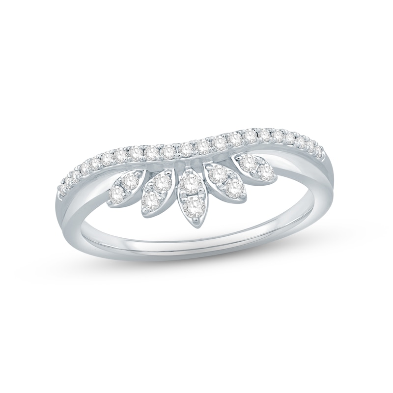 Diamond Enhancer Ring 1/4 ct tw Round-cut White Gold Plated