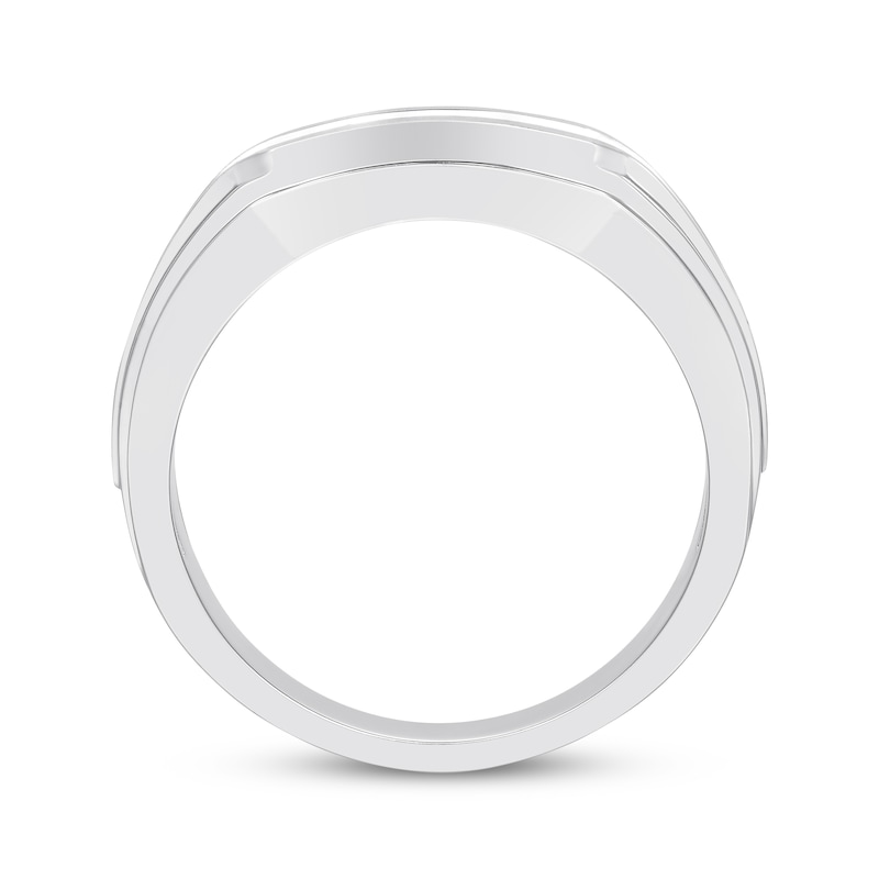 Men's Diamond Wedding Band 1/2 Carat tw White Gold Plated