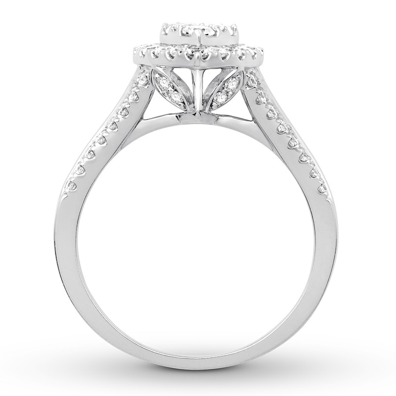Diamond Engagement Ring 1 ct tw Round-cut White Gold Plated
