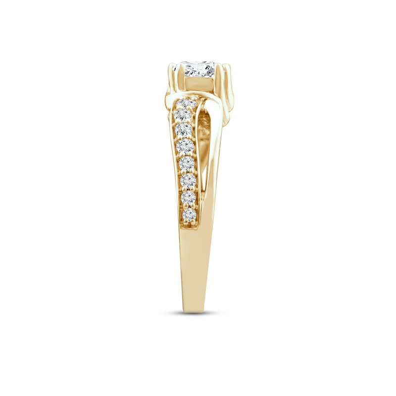 Diamond Engagement Ring 1-1/4 ct tw Round-cut Yellow Gold Plated