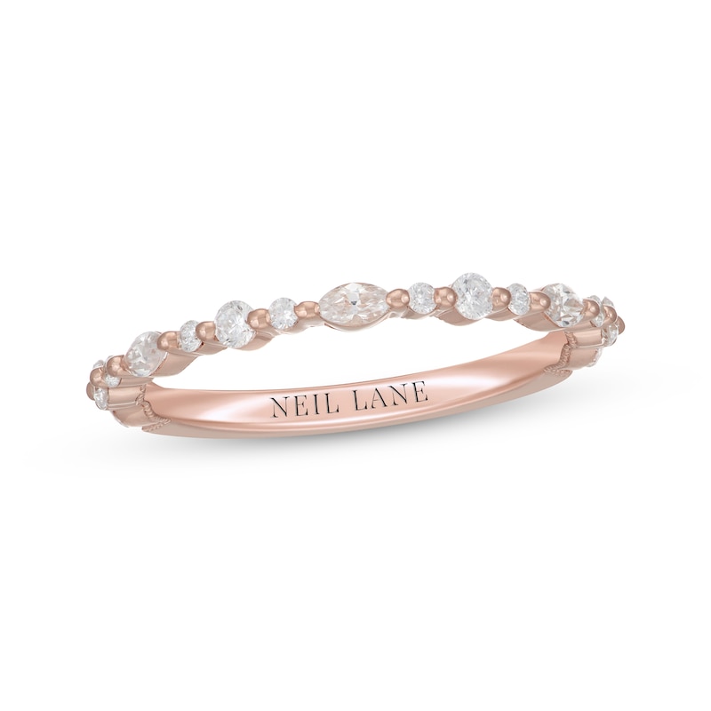 Neil Lane Premiere Marquise & Round-Cut Diamond Anniversary Band 3/8 ct tw Rose Gold Plated