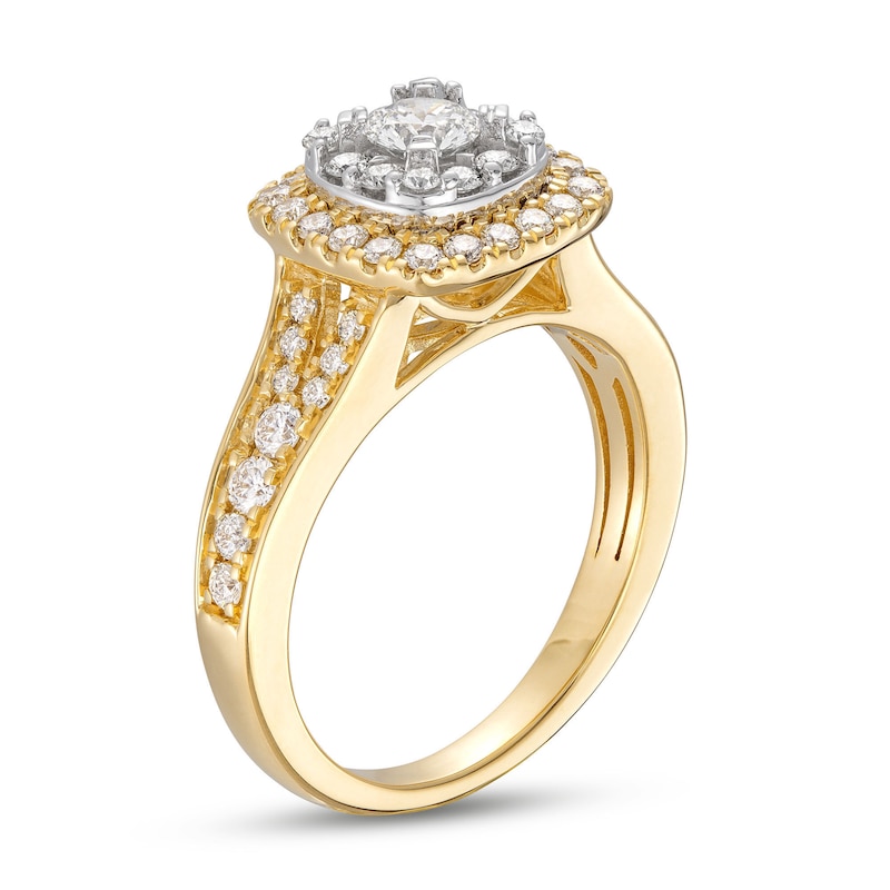 Diamond Engagement Ring 1 ct tw Round-cut Two-Tone Gold Plated