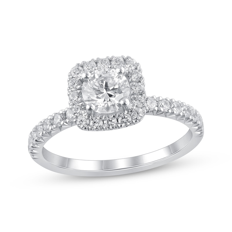 Diamond Engagement Ring 1-1/5 ct tw White Gold Plated