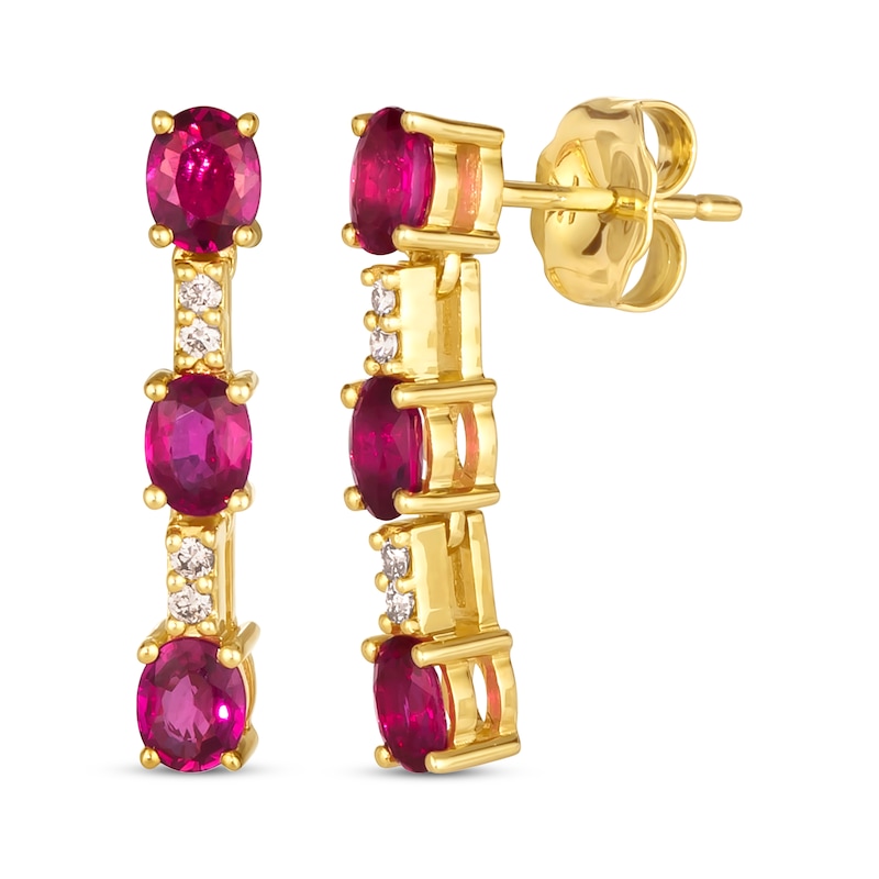 Le Vian Ruby Drop Earrings 1/20 ct tw Diamond Honey Gold Plated