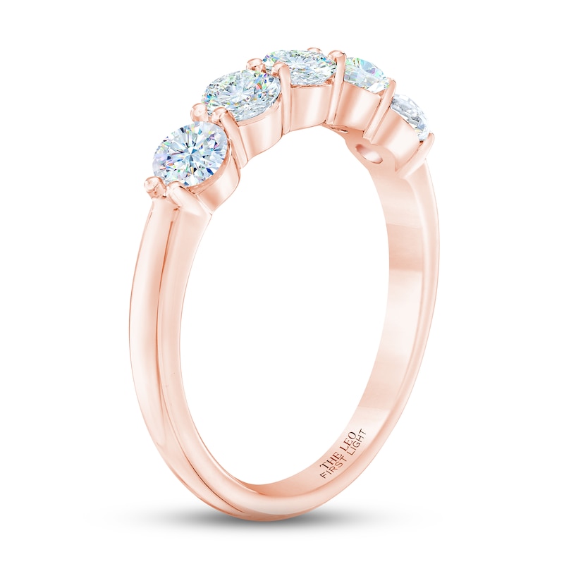 THE LEO First Light Diamond Anniversary Ring 1 ct tw Round-cut Rose Gold Plated