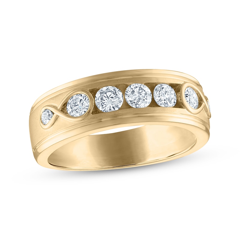 Every Moment Men's Diamond Wedding Band 1 ct tw Yellow Gold Plated