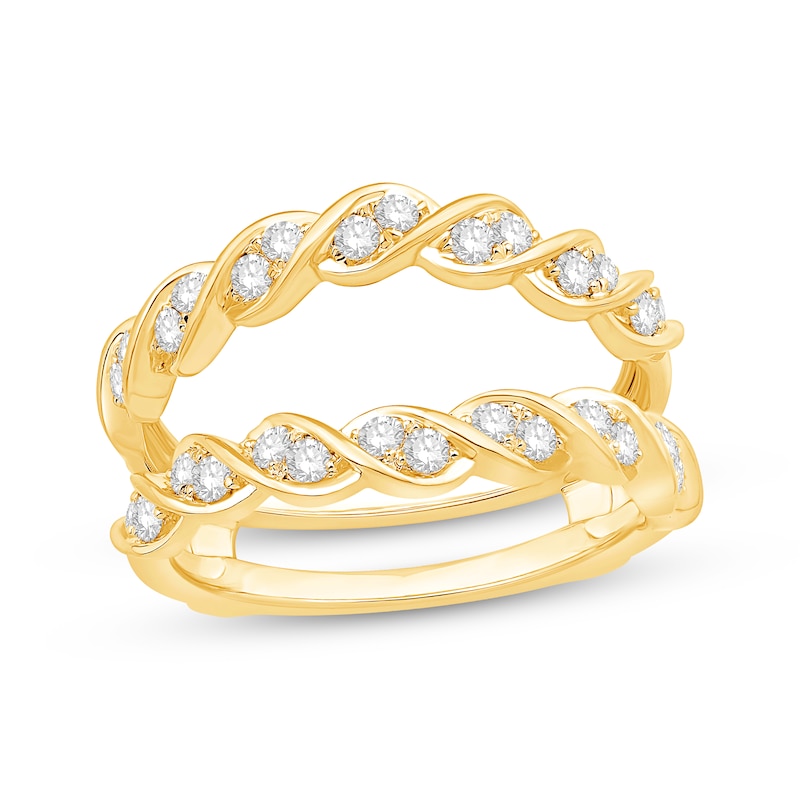 Diamond Twist Enhancer Ring 1/2 ct tw Yellow Gold Plated
