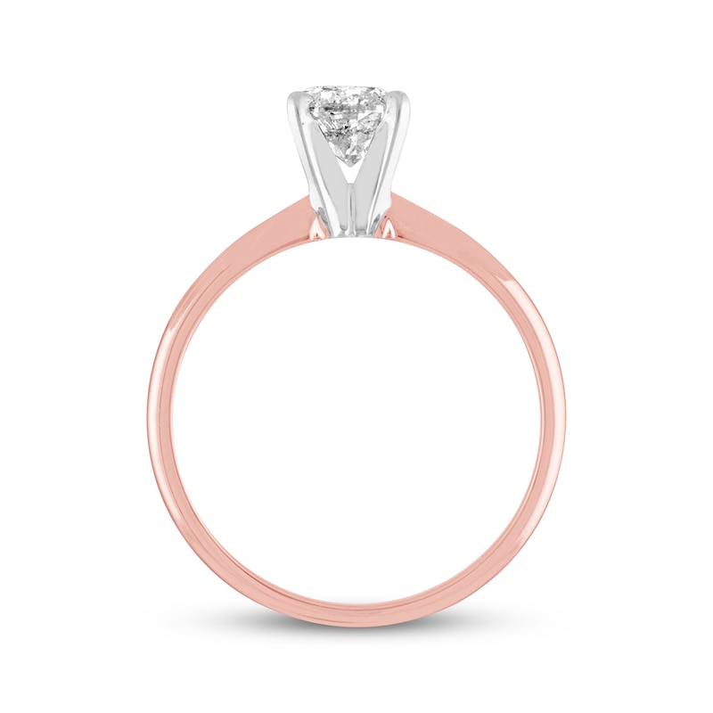 Diamond Solitaire Engagement Ring 1 Carat Round Rose Gold Plated
