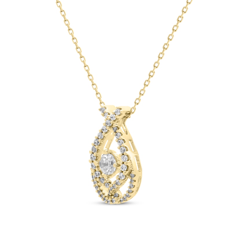 Love Entwined Diamond Necklace 1/3 ct tw Yellow Gold Plated 18"