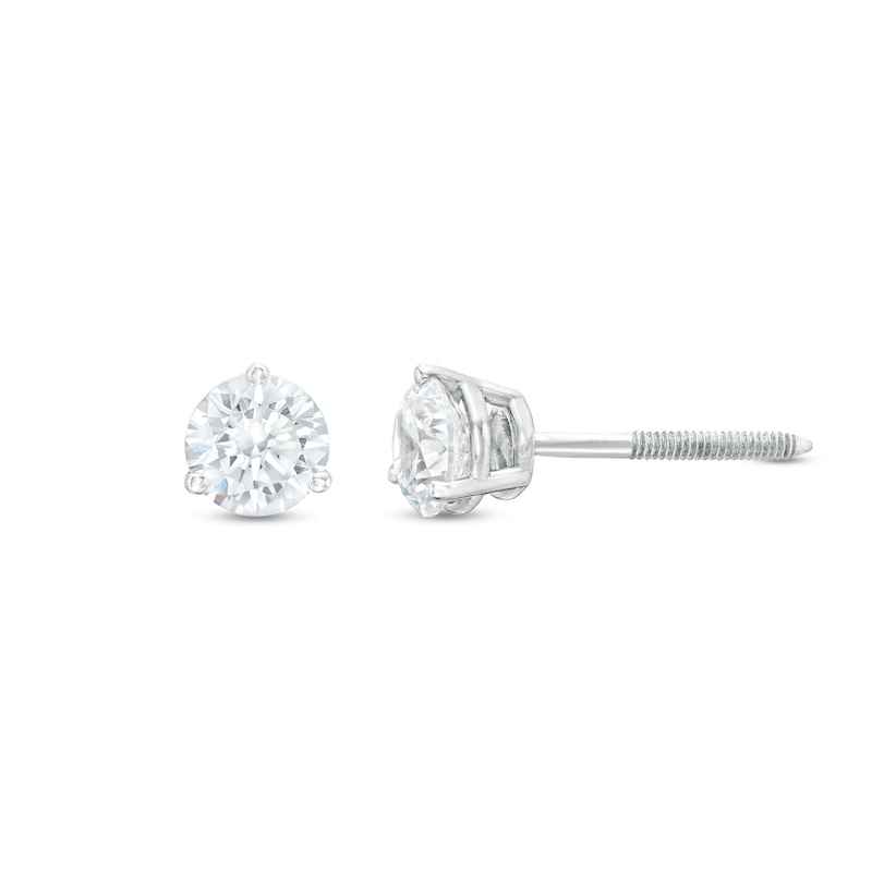 THE LEO Diamond Earrings 1 ct tw Round-cut White Gold Plated