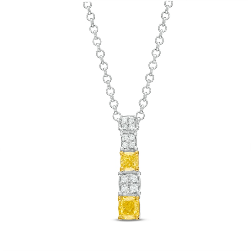 Le Vian Sunny Yellow Diamond Necklace 3/8 ct tw Two-Tone Gold Plated 19"