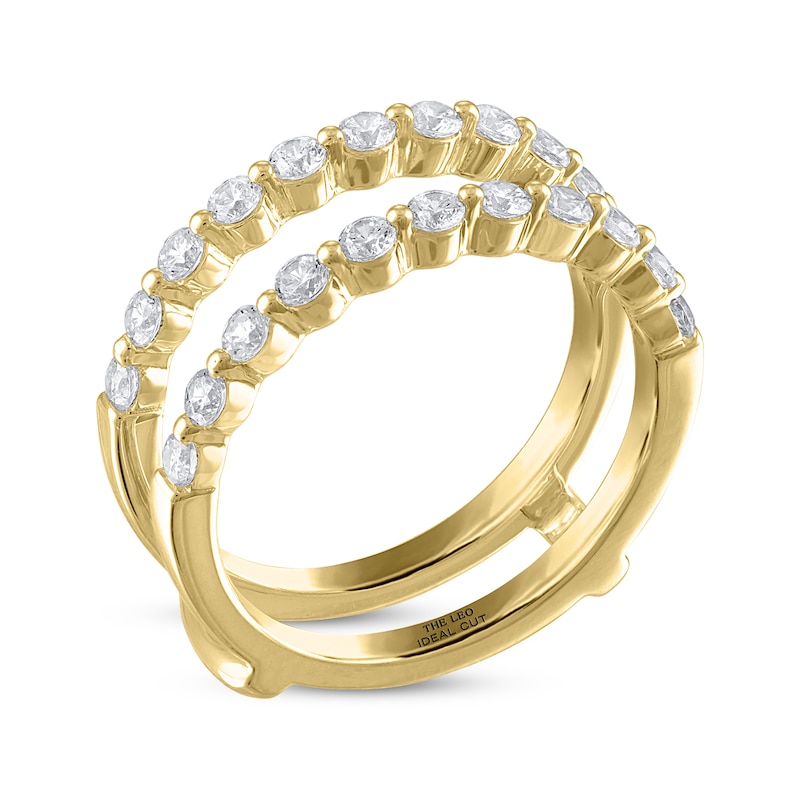 THE LEO Ideal Cut Diamond Enhancer Ring 3/4 ct tw Yellow Gold Plated