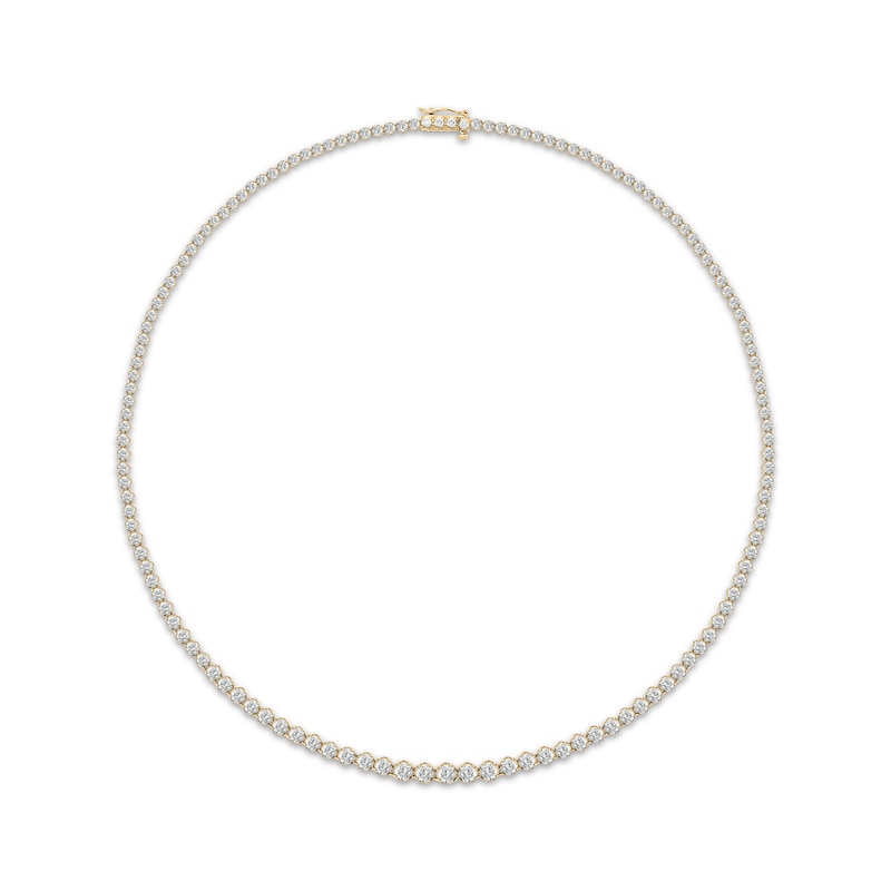 Diamond Graduated Choker Necklace 6-1/2 ct tw Yellow Gold Plated 16"