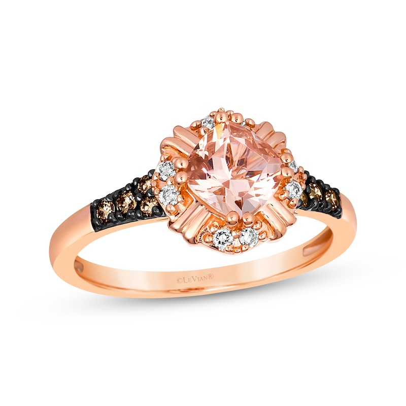 Le Vian Creme Brulee Morganite Ring 1/6 ct tw Diamonds Strawberry Gold Plated
