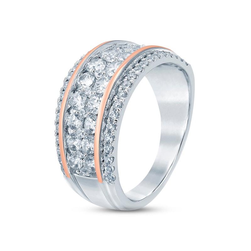 Diamond Anniversary Ring 1-5/8 ct tw Round-cut Two-Tone Gold Plated