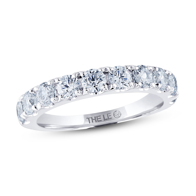 THE LEO Diamond Anniversary Ring 1-1/2 ct tw Round-cut White Gold Plated