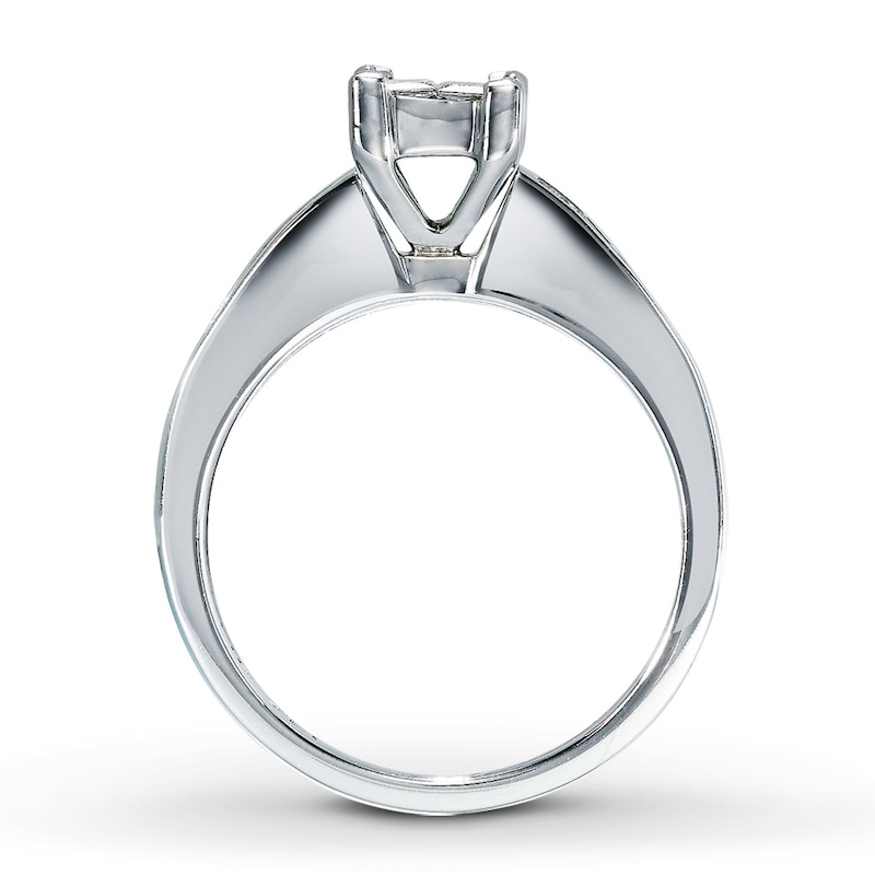 Ring 7/8 ct tw Diamonds White Gold Plated