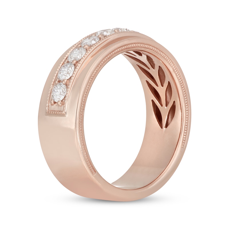 Neil Lane Men's Diamond Wedding Band 1 ct tw Round-cut Rose Gold Plated