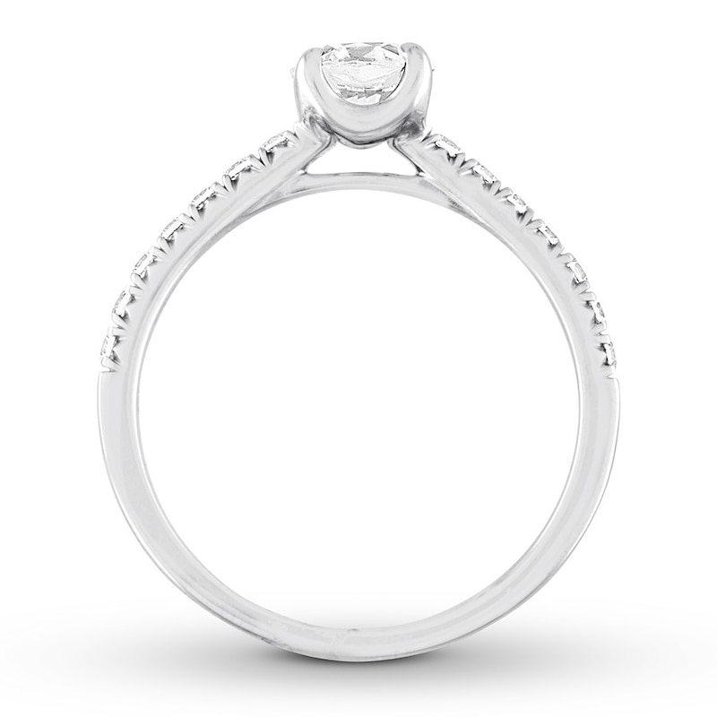 Diamond Engagement Ring 7/8 ct tw Round-cut White Gold Plated