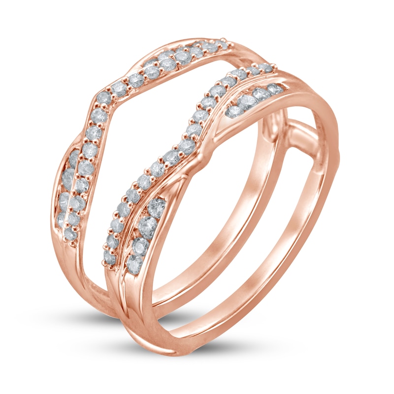 Diamond Enhancer Ring 1/3 ct tw Round-cut Rose Gold Plated