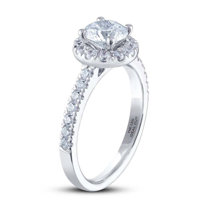 THE LEO Ideal Cut Diamond Engagement Ring 1-1/3 ct tw Round-cut White Gold Plated
