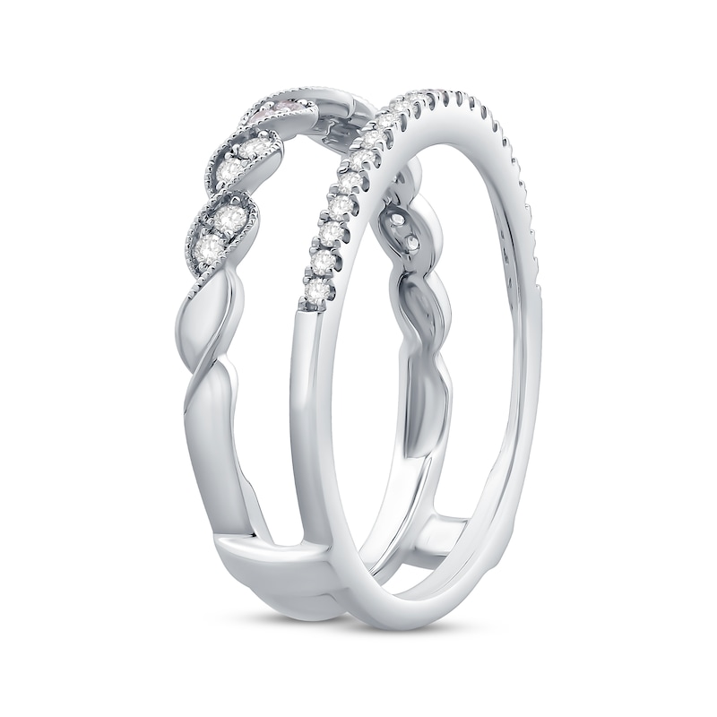 Diamond Enhancer Ring 1/4 ct tw White Gold Plated