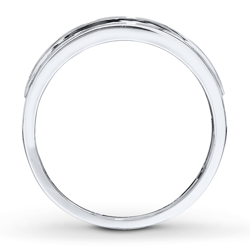 Men's Diamond Wedding Band 1/2 ct tw Round-cut White Gold Plated