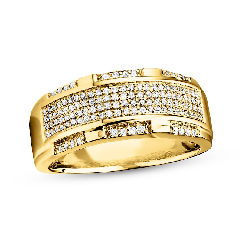 Men's Band 1/2 ct tw Diamonds Yellow Gold Plated