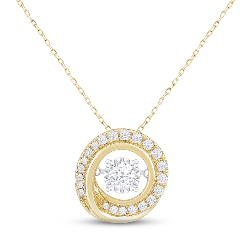 Unstoppable Love Diamond Swirl Necklace 1/3 ct tw Yellow Gold Plated 18"