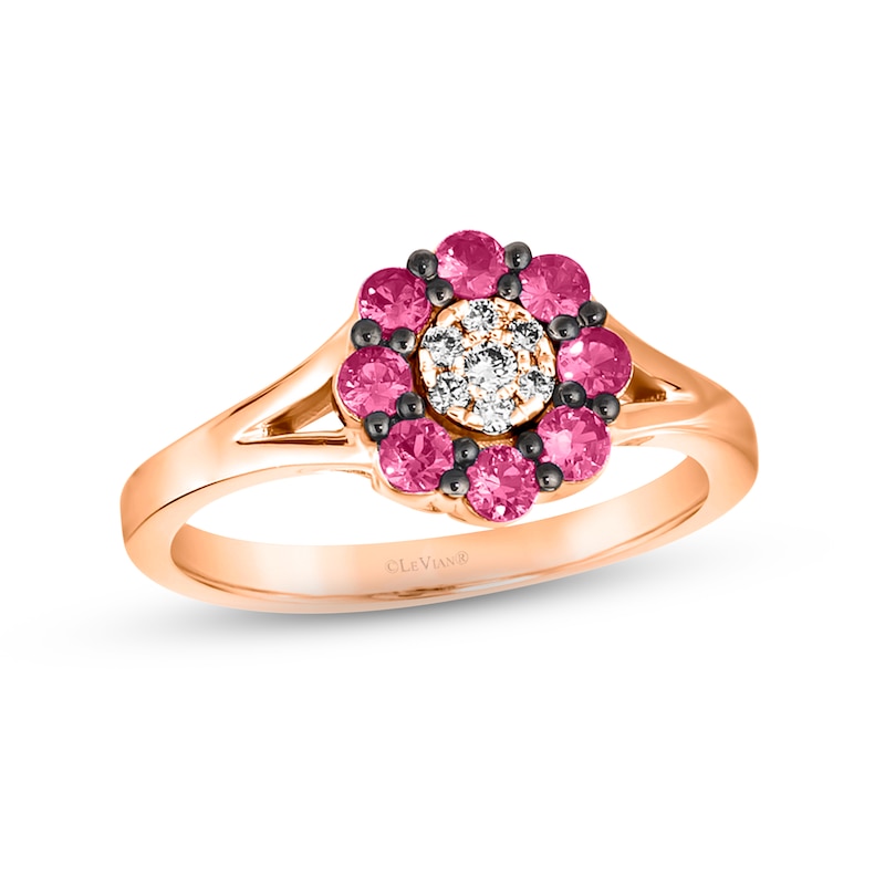 Le Vian Diamond & Ruby Ring 1/20 ct tw Diamonds Strawberry Gold Plated