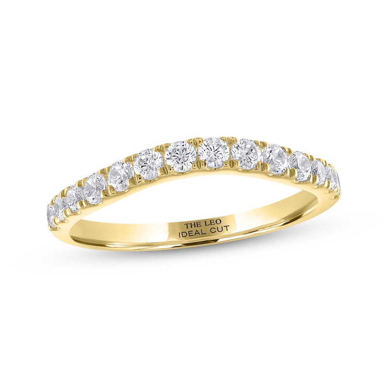 THE LEO Ideal Cut Round-Cut Diamond Wedding Band 1/2 ct tw Yellow Gold Plated