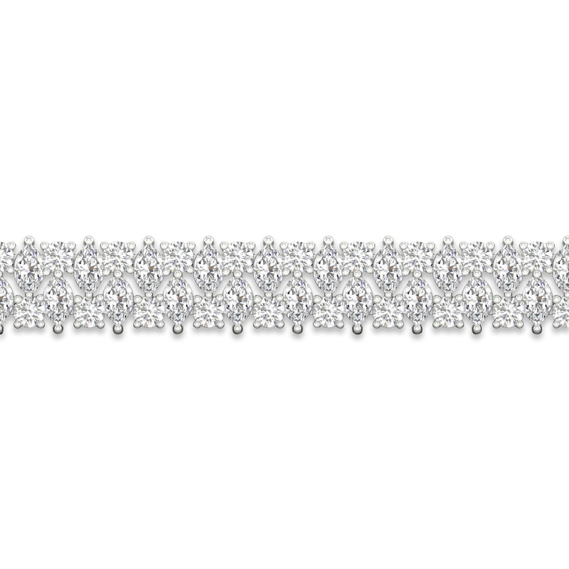 Diamond Line Bracelet 7 ct tw Pear, Marquise & Round-cut White Gold Plated 7.25"