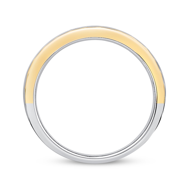 Men’s Diamond Wedding Band 1 ct tw Round-cut Two-Tone Gold Plated - Size 10