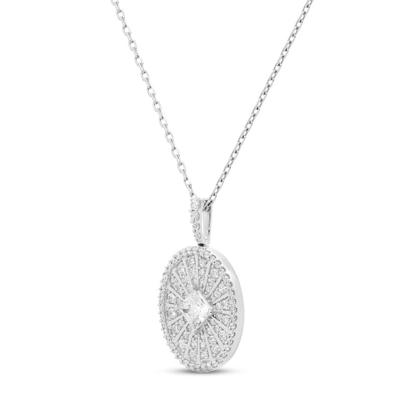 Diamond Necklace 1/2 ct tw Princess & Round-cut White Gold Plated 18"