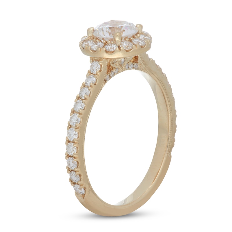 Neil Lane Premiere Diamond Engagement Ring 1-3/8 ct tw Yellow Gold Plated