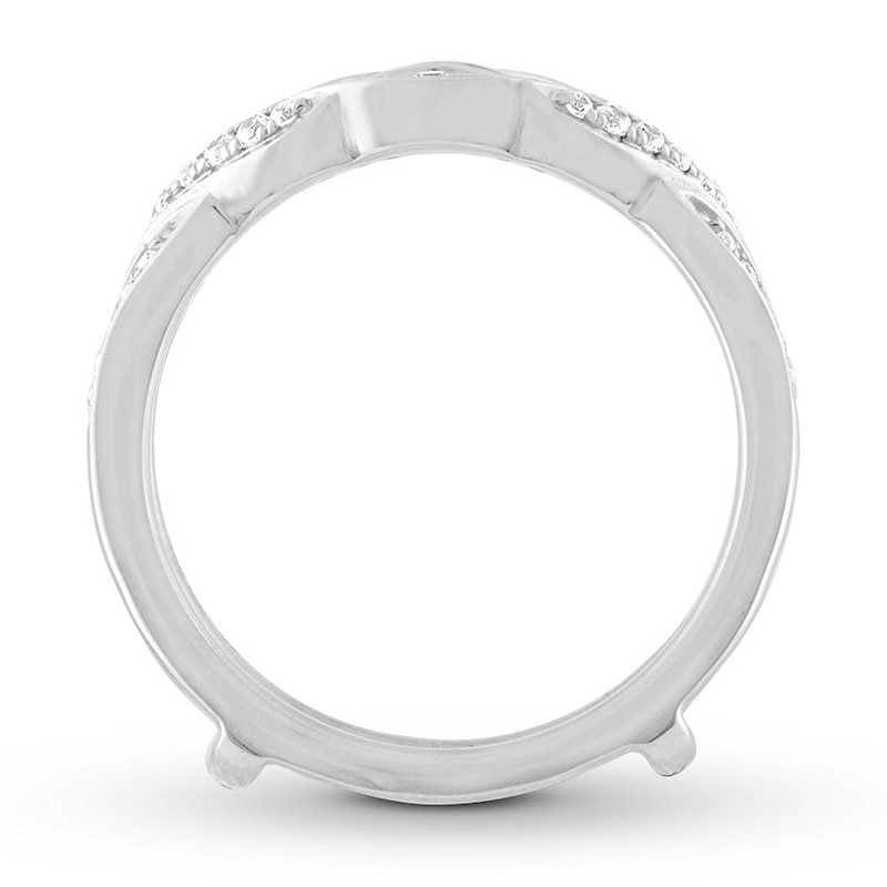Diamond Enhancer Ring 1/4 ct tw Round-cut White Gold Plated