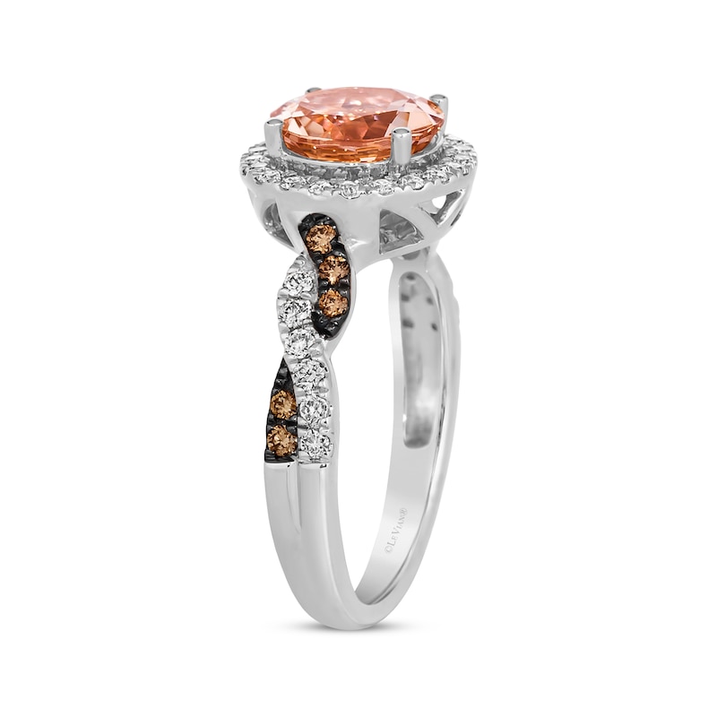 Le Vian Chocolate Twist Morganite Ring 3/8 ct tw Diamonds Vanilla Gold Plated