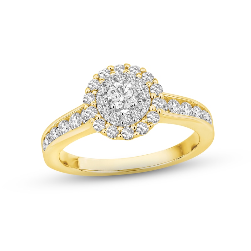 Diamond Engagement Ring 1 ct tw Round-cut Two-Tone Gold Plated