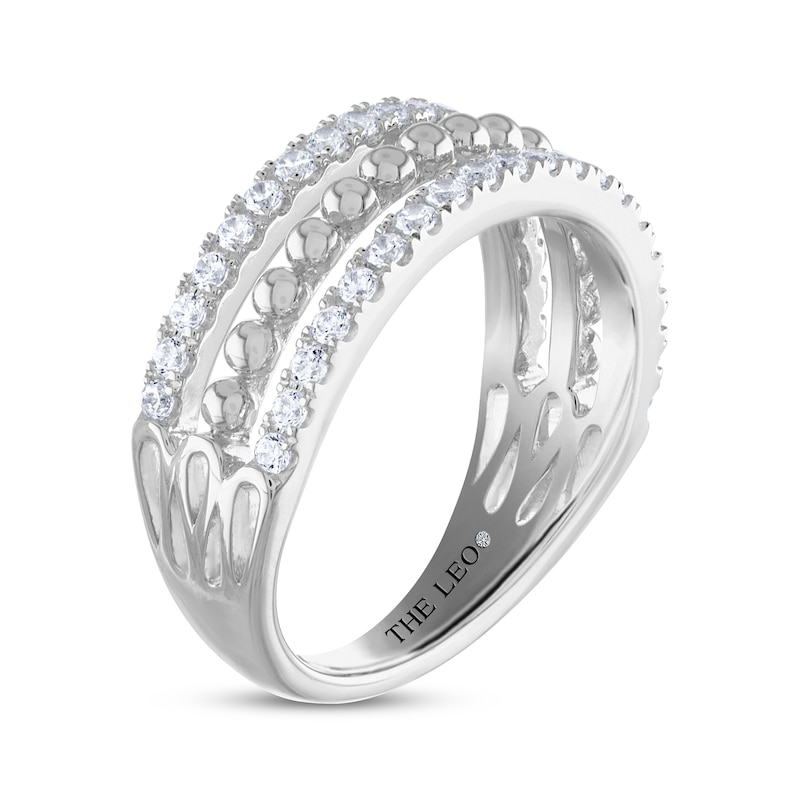 THE LEO Diamond Three-Row Anniversary Band 1/2 ct tw White Gold Plated