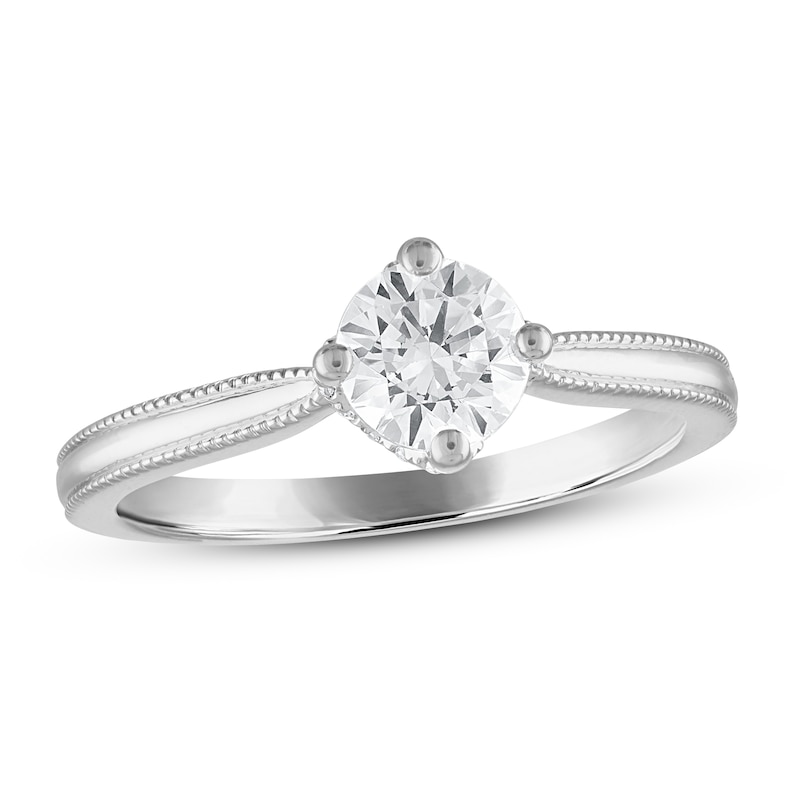 Diamond Solitaire Engagement Ring 1 ct tw Round-cut White Gold Plated