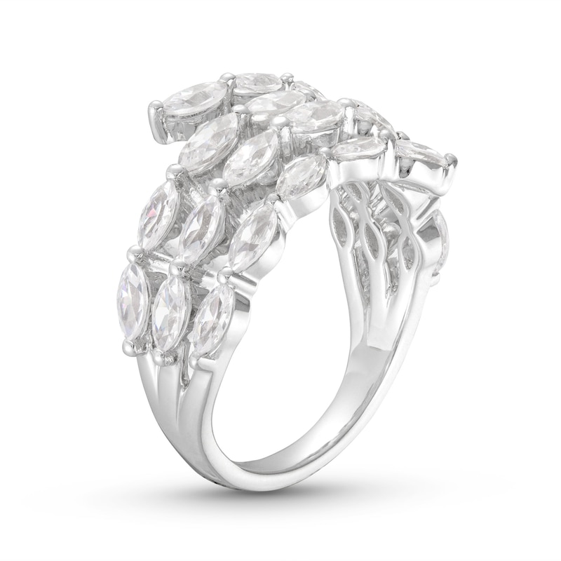 Diamond Ring 2 ct tw Marquise-cut White Gold Plated