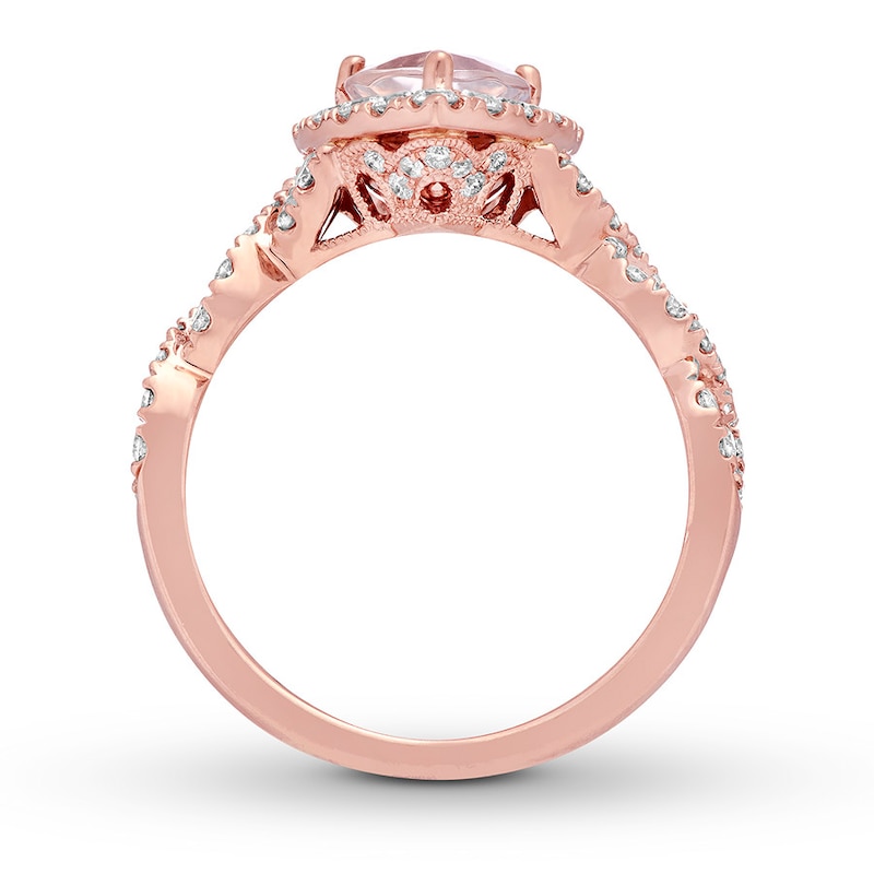 Neil Lane Morganite Engagement Ring 3/4 ct tw Round-cut Diamonds Gold Plated
