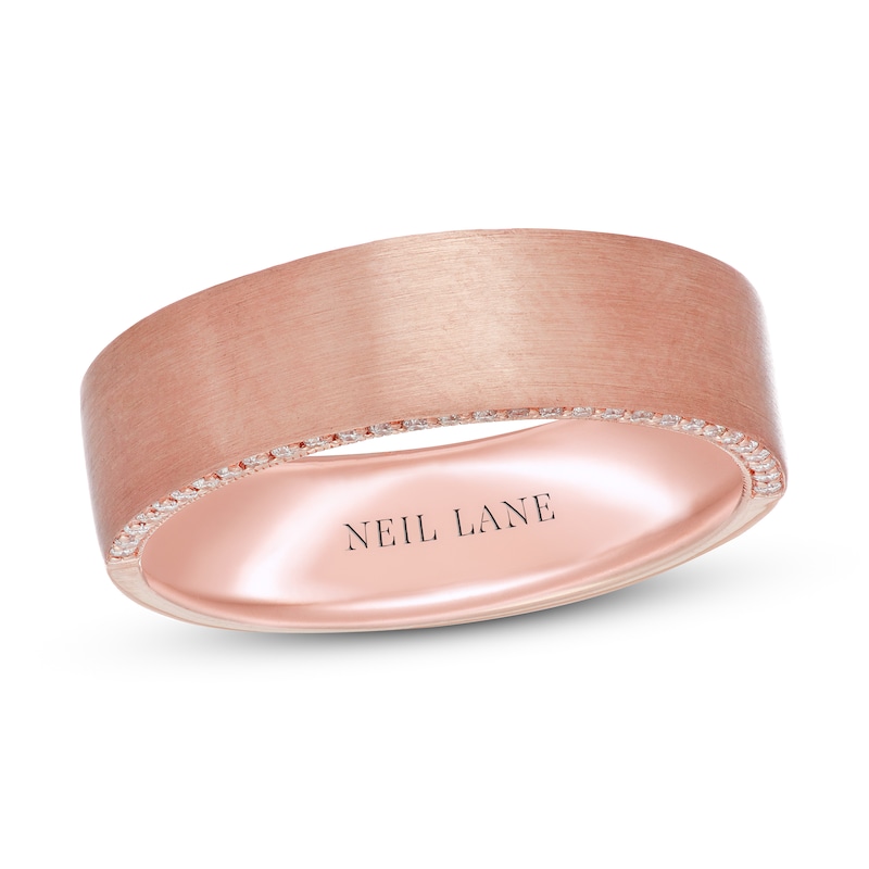 Neil Lane Men's Diamond Wedding Band 1/5 ct tw Rose Gold Plated