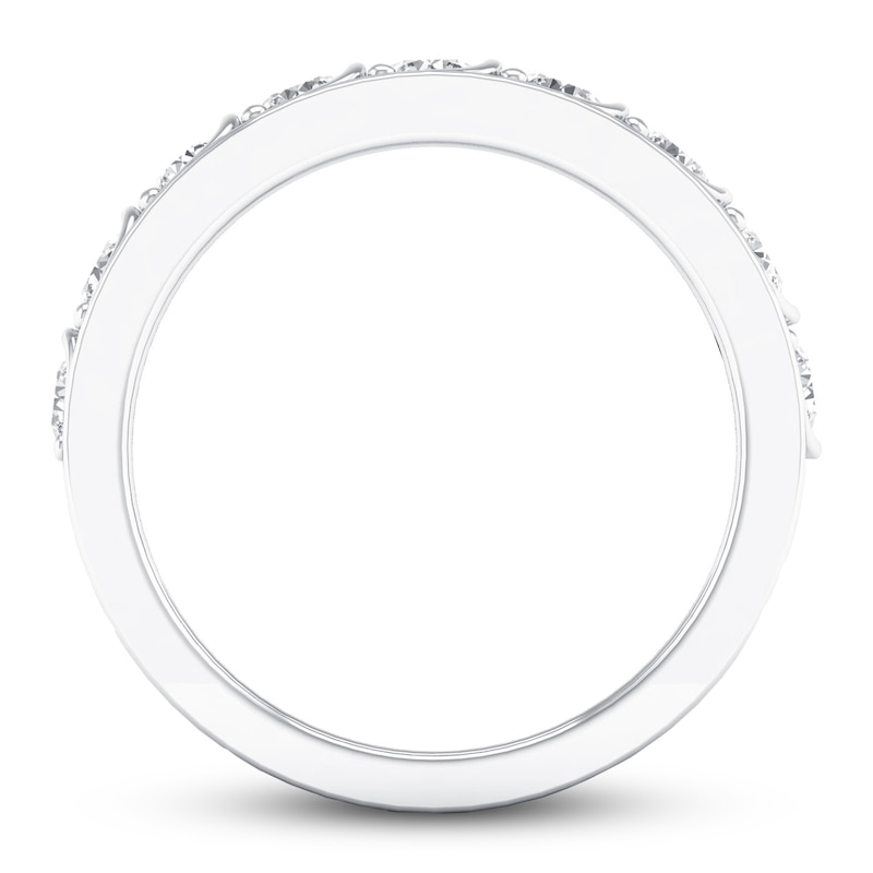 Diamond Anniversary Ring 1 ct tw White Gold Plated