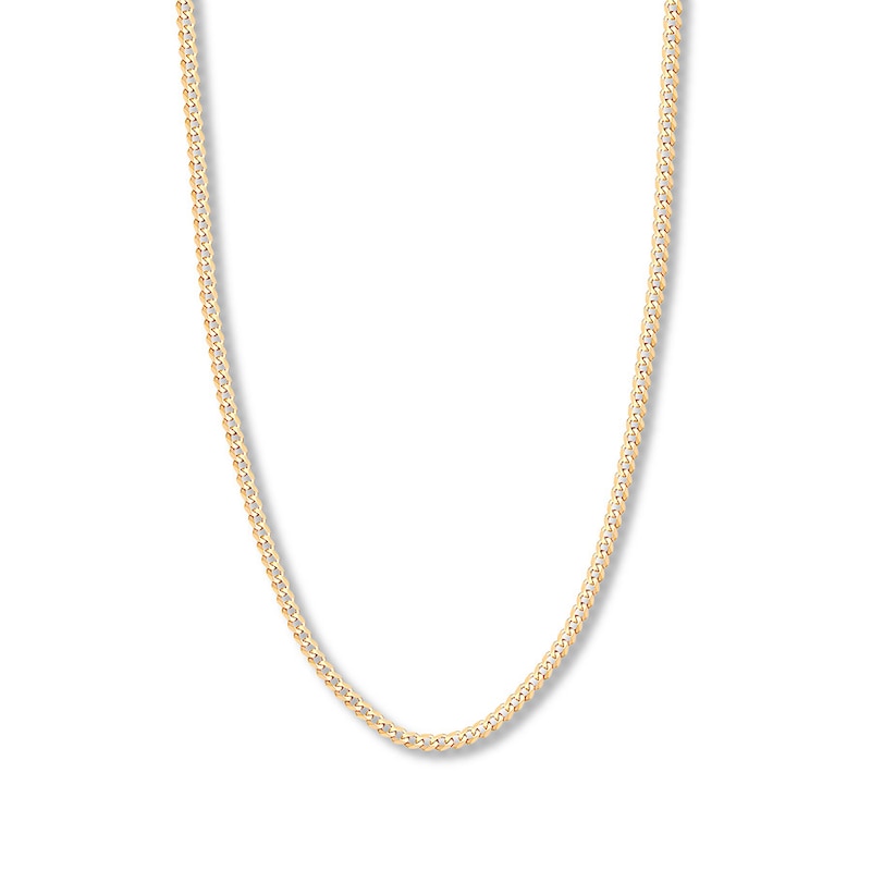 24" Solid Curb Chain Yellow Gold Plated Appx. 4.4mm